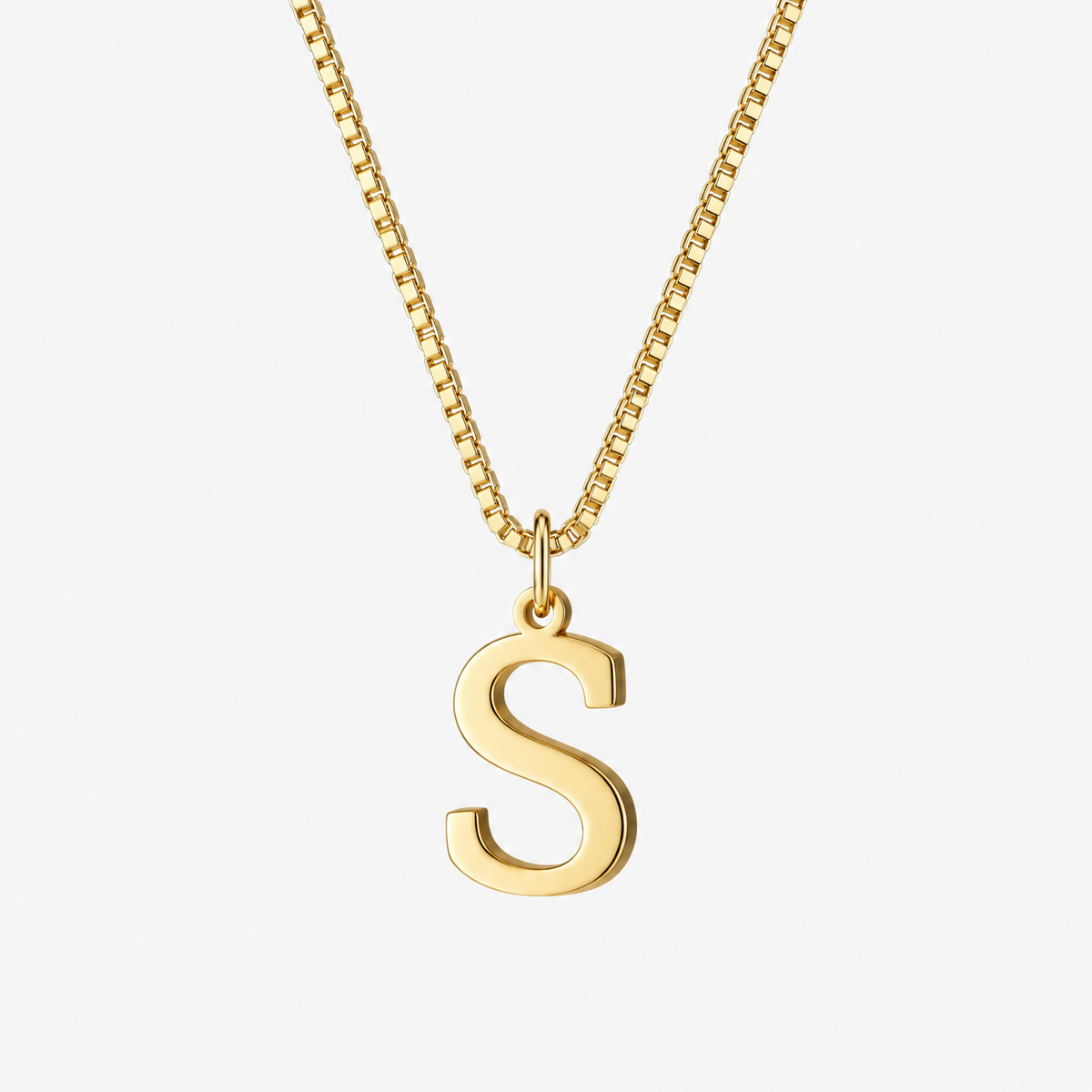 Initial Gold Pendant Necklace