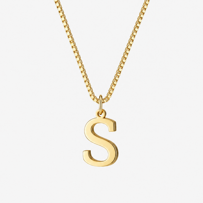 Initial Gold Pendant Necklace