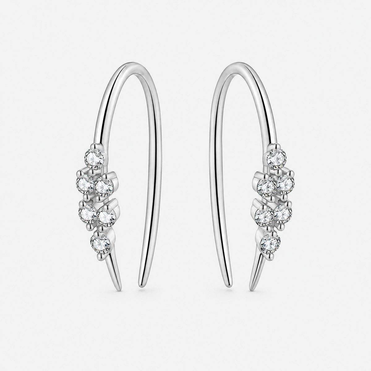 Coralie Crystal Cluster Earrings - Silver
