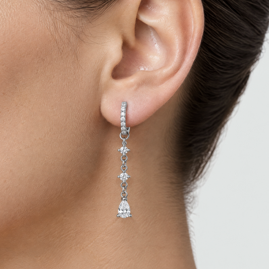 Talia Silver Crystal Drop Earrings