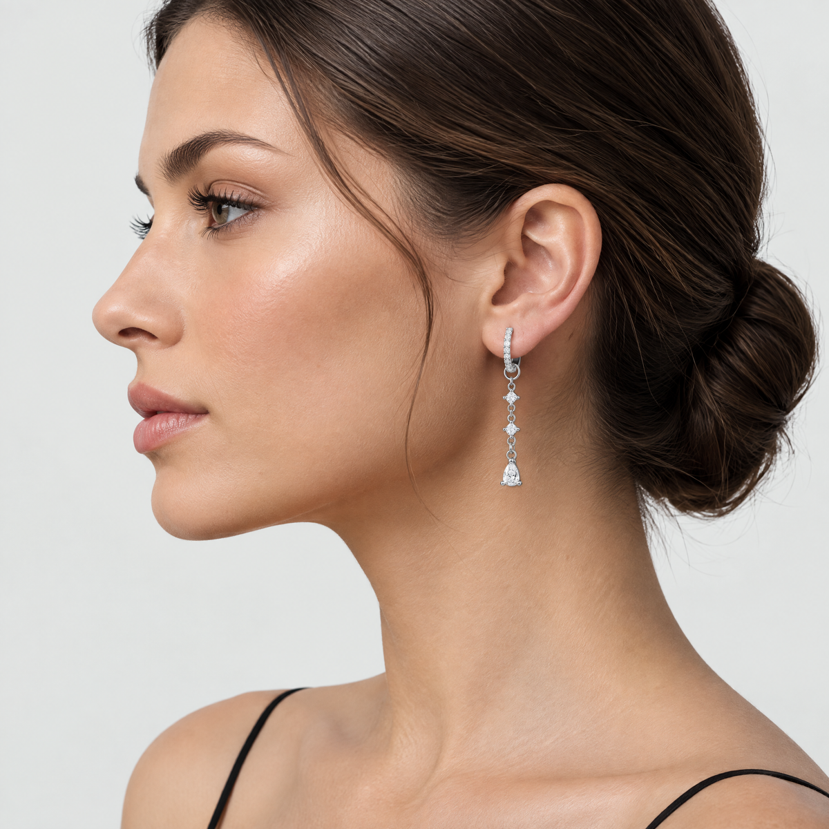 Talia Silver Crystal Drop Earrings