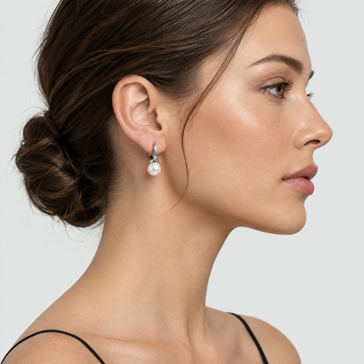Willa Silver Pearl Hoop Earrings