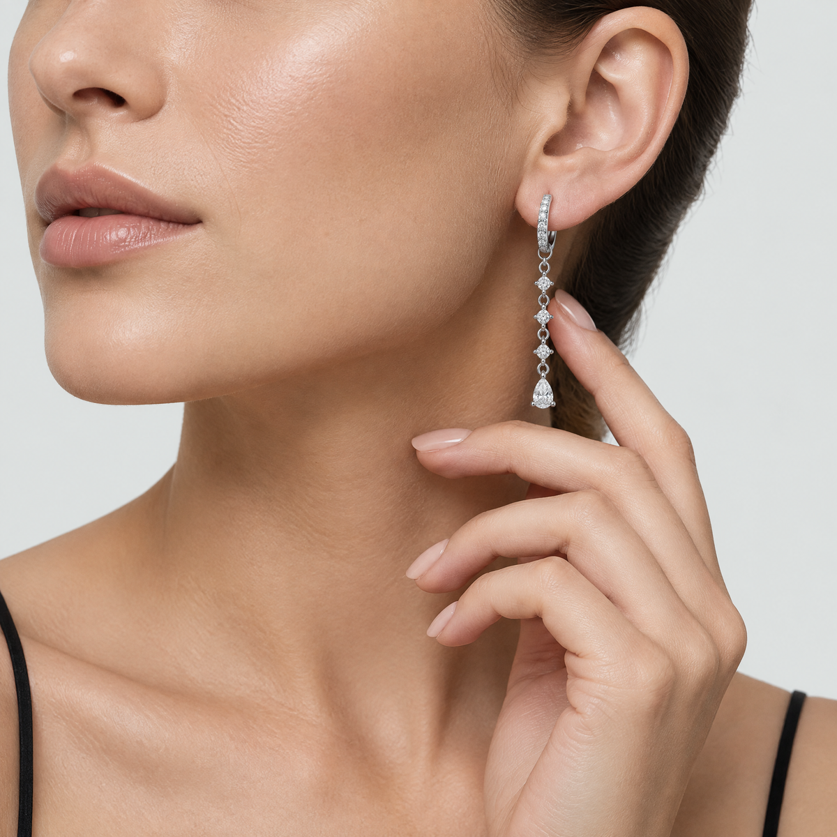 Talia Silver Crystal Drop Earrings