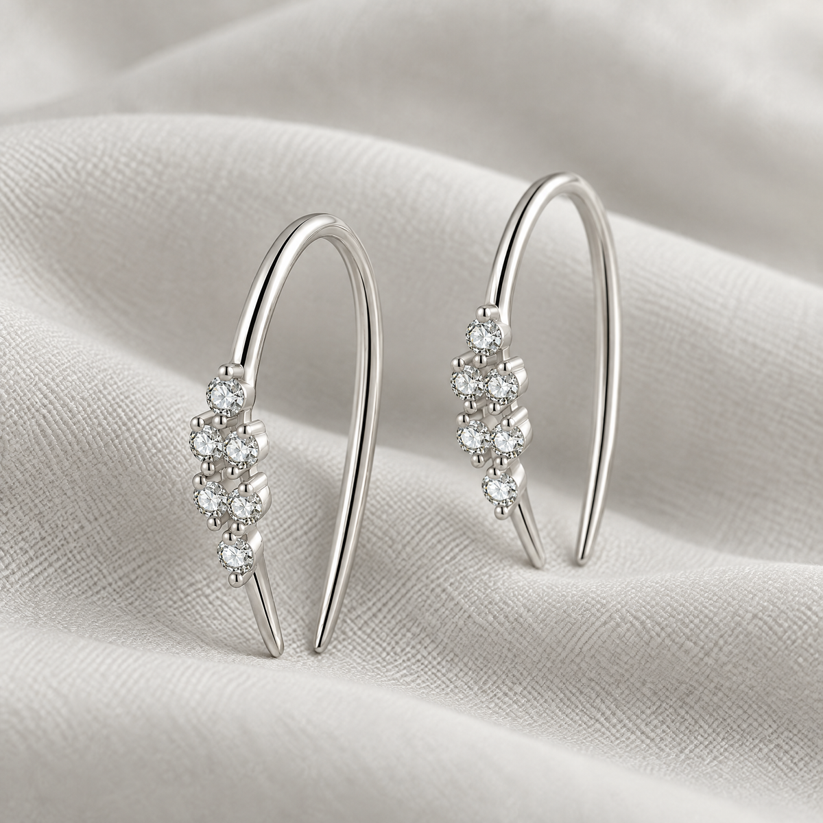 Coralie Crystal Cluster Earrings - Silver