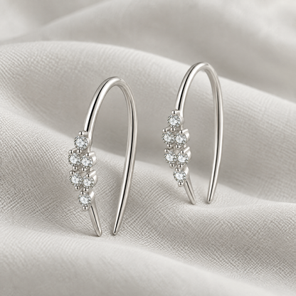Coralie Crystal Cluster Earrings - Silver