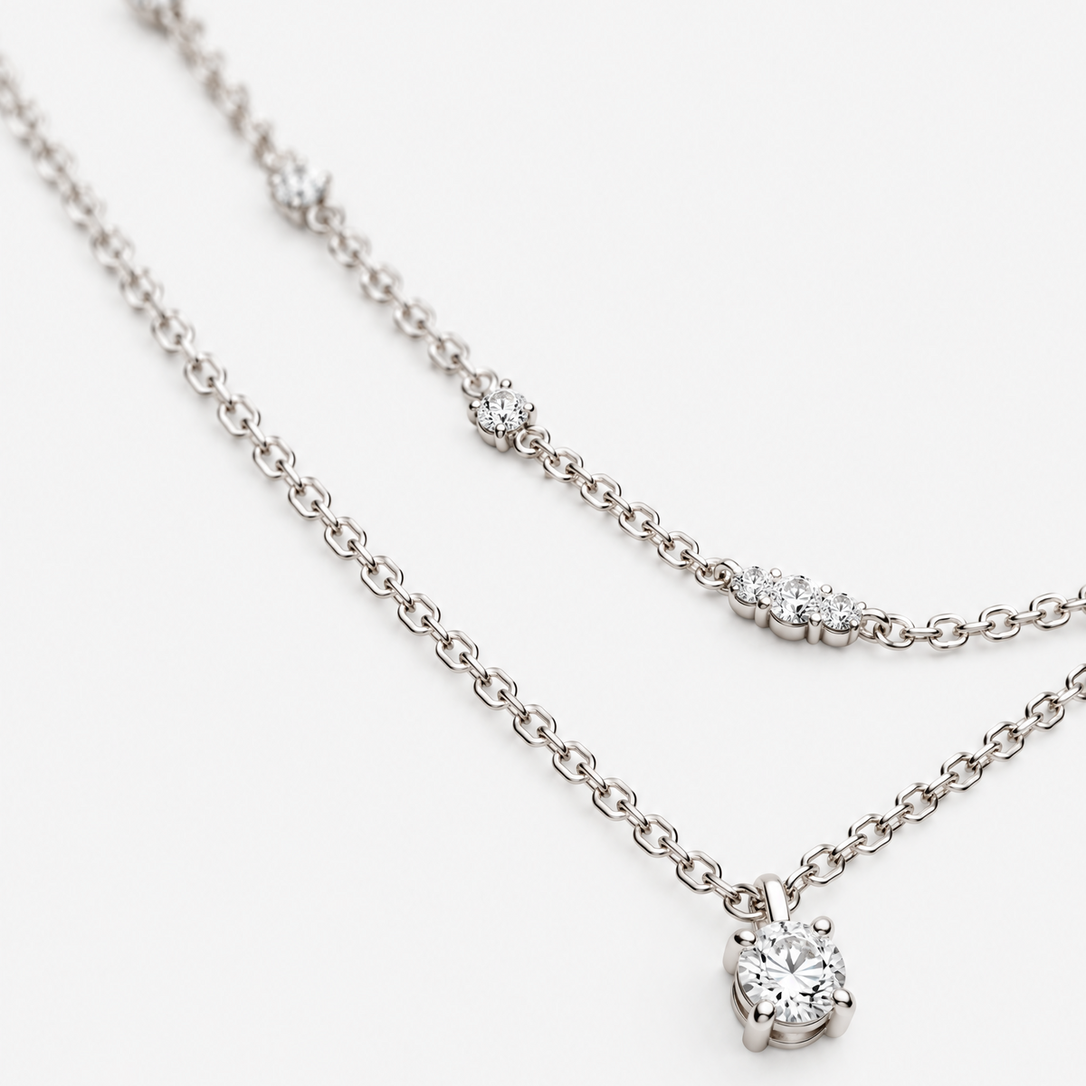 Ivy Silver Pendant Necklace Set