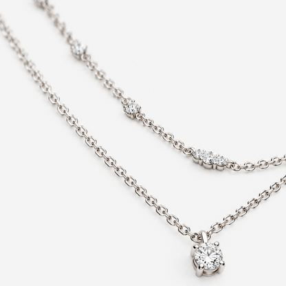 Ivy Silver Pendant Necklace Set