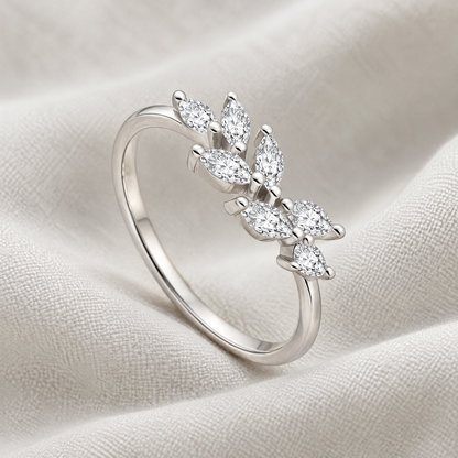 Riley Leaf Crystal Ring