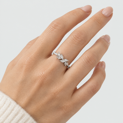 Riley Leaf Crystal Ring