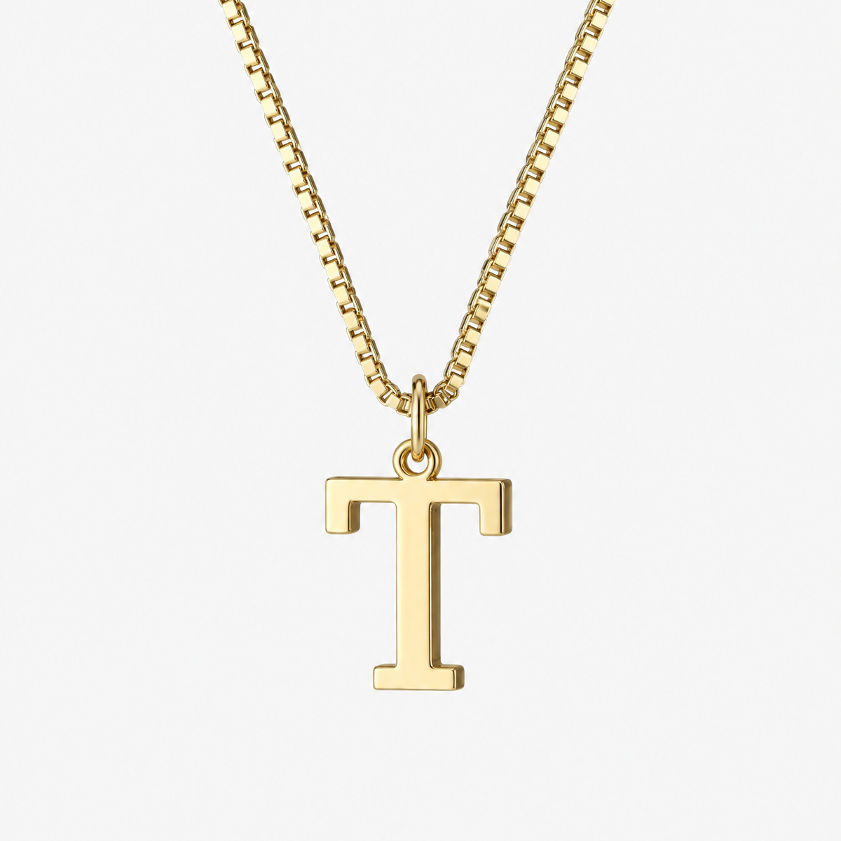 Initial Gold Pendant Necklace