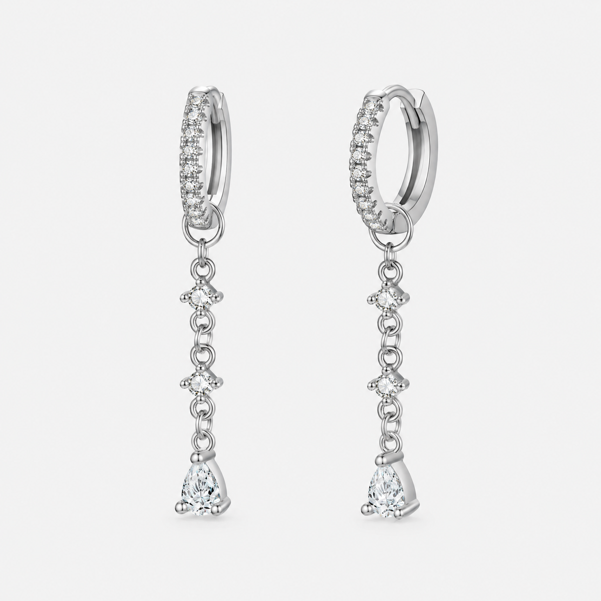 Talia Silver Crystal Drop Earrings