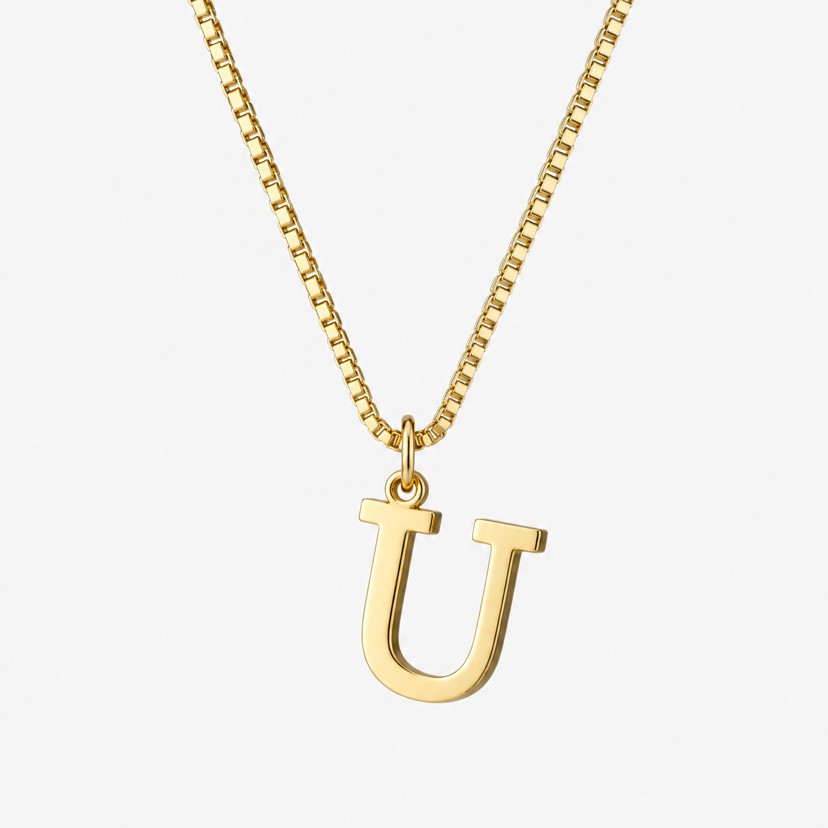 Initial Gold Pendant Necklace