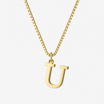 Initial Gold Pendant Necklace