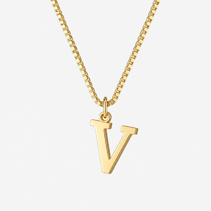 Initial Gold Pendant Necklace