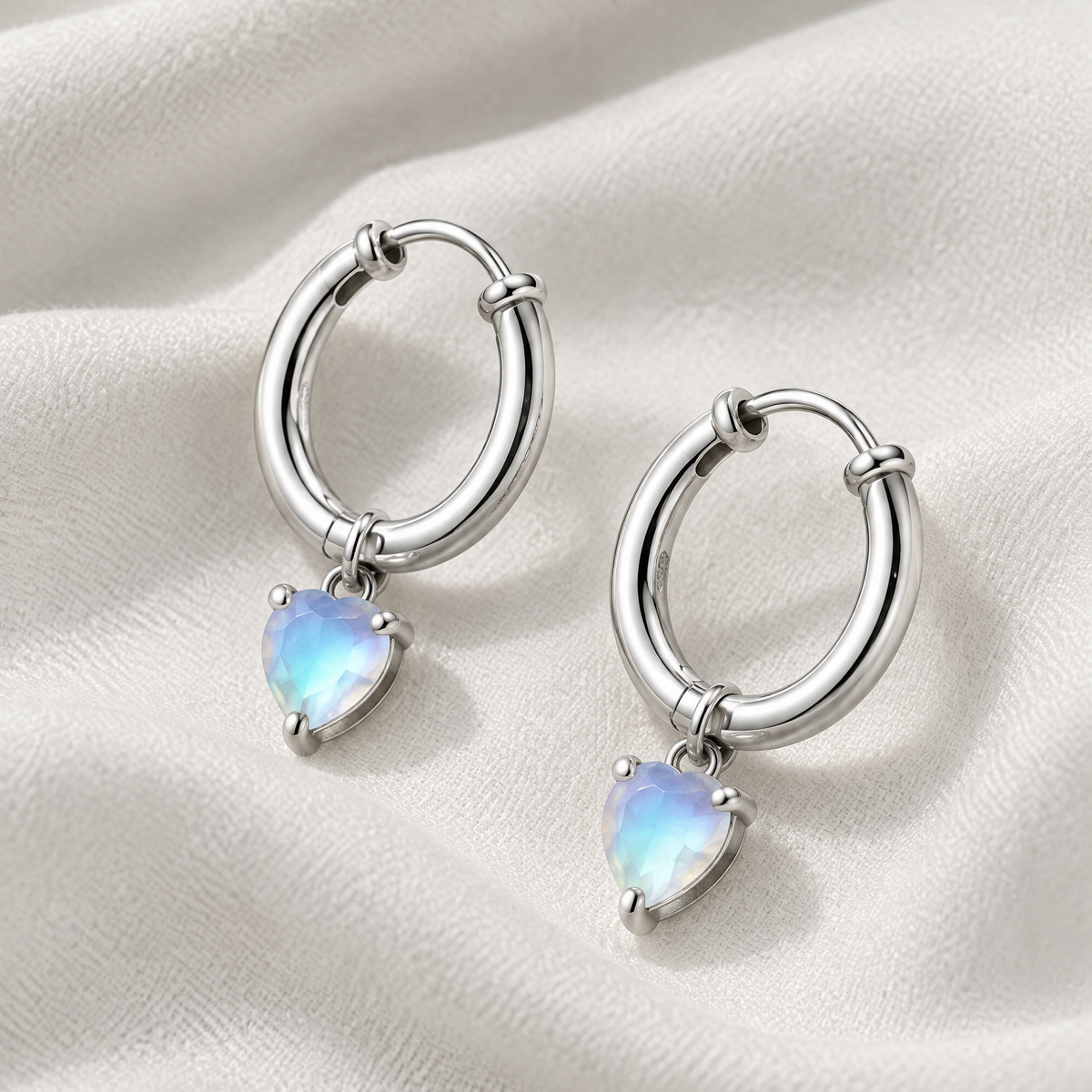 Vera Silver Crystal Hoop Earrings