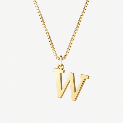 Initial Gold Pendant Necklace