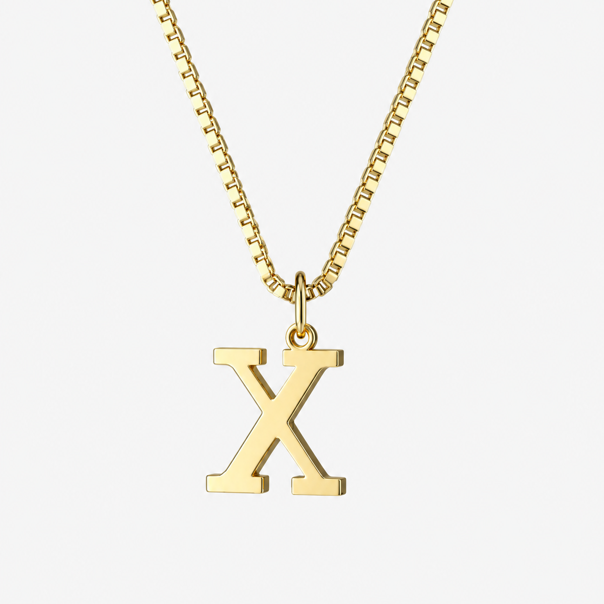 Initial Gold Pendant Necklace