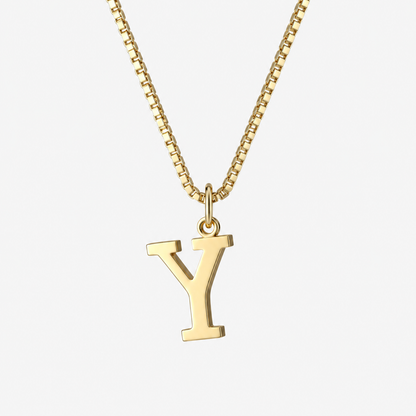 Initial Gold Pendant Necklace
