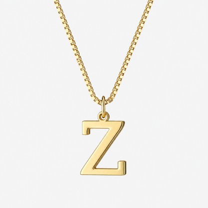 Initial Gold Pendant Necklace